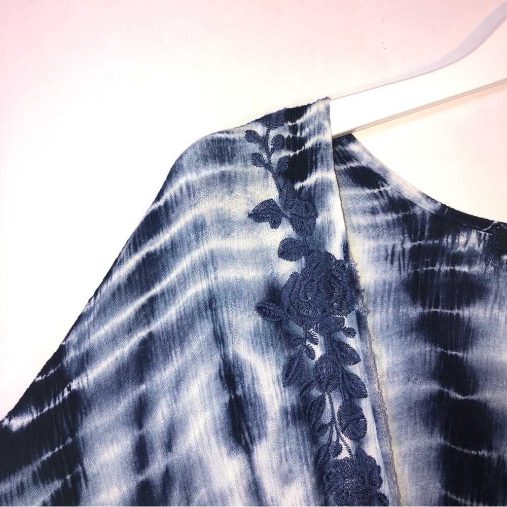 Torrid Boho Tie Dye Floral Embroidered Beach Cover Up - Picture 13 of 16